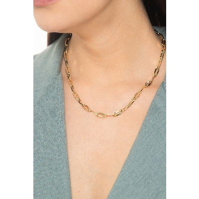 Collana maglia a catena lucida in oro giallo 750