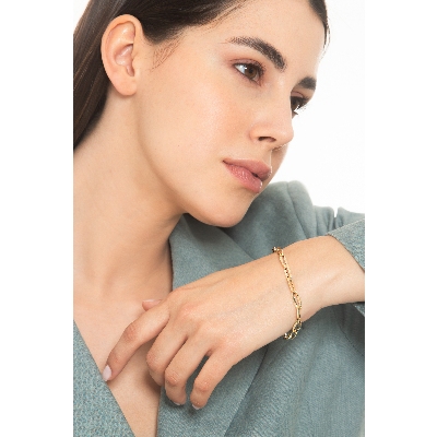 Bracciale maglia a catena lucida in oro giallo 18k