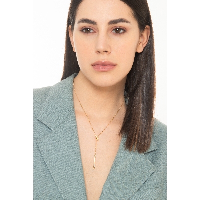 Collana in oro giallo 750 con barretta lucida