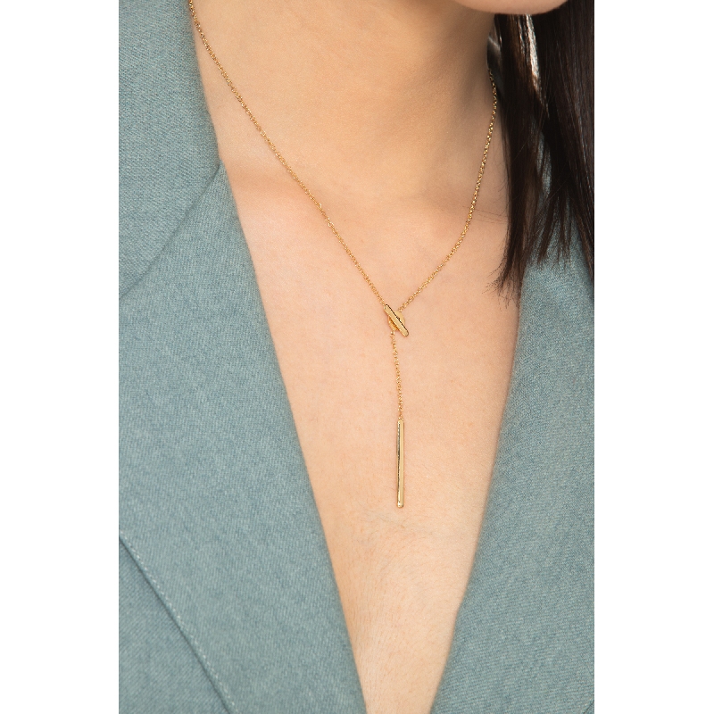 Collana in oro giallo 750 con barretta lucida