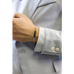 Bracciale in oro bianco 18k  con Diamanti Neri, Uomo 2