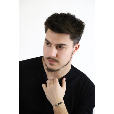 Bracciale in oro bianco 18k  con Diamanti Neri e Bianchi, Uomo