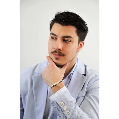 Bracciale in oro bianco 18k  con diamanti, Uomo