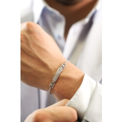 Bracciale in oro bianco 18k  con diamanti, Uomo 2