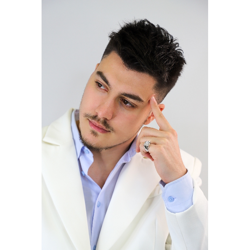 Anello Da Mignolo In Oro Bianco 18k Con Diamanti, Uomo