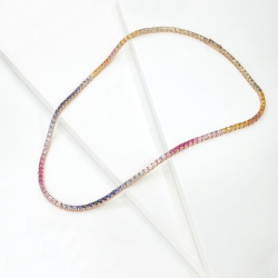 Collana Tennis con Zaffiro Rainbow Donna Uomo 2