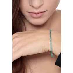 Pyramid links tennis bracelet with emeralds 2