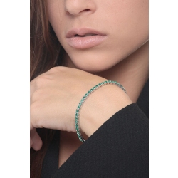 Tennis bracelet in 18k white gold with emeralds 2