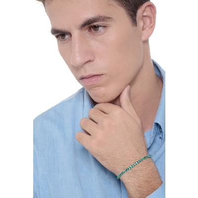 Bracciale Tennis in oro Bianco 18k con Smeraldi ct 5,42