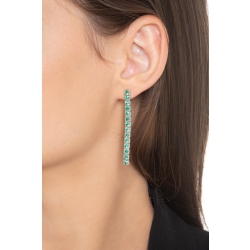 Drop tennis earrings with emeralds in 18k white gold 2
