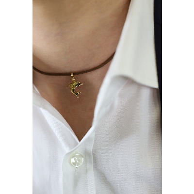 18k yellow gold delphin pendant