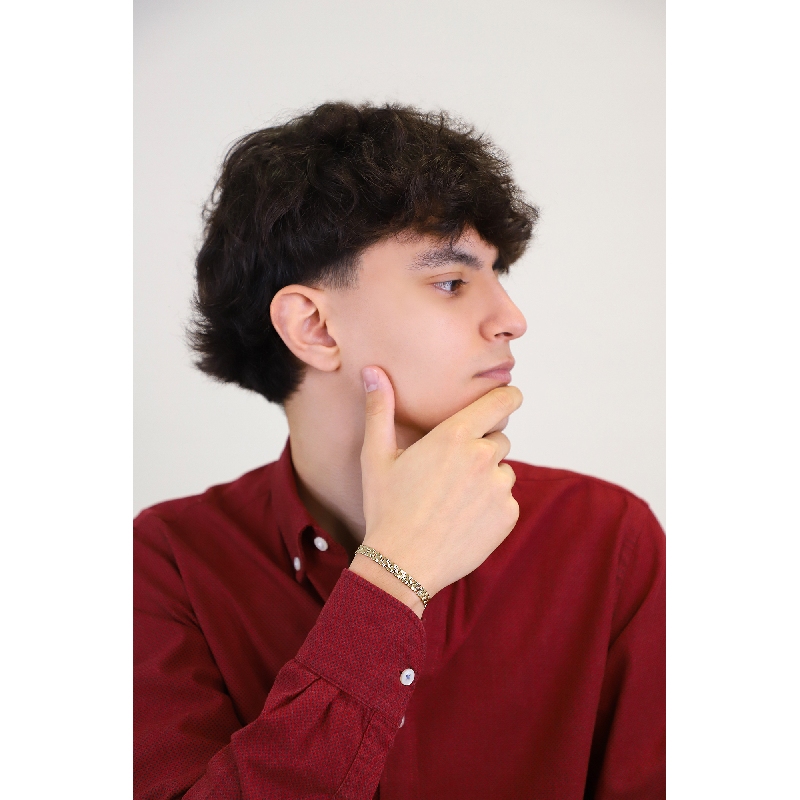 Bracciale in oro giallo 18k maglia a cinturino orologio