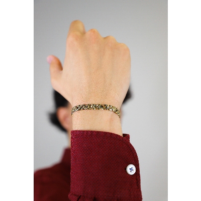 Bracciale in oro giallo 18k maglia a cinturino orologio