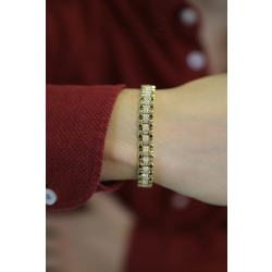 18k yellow gold fancy man bracelet with zircons 2