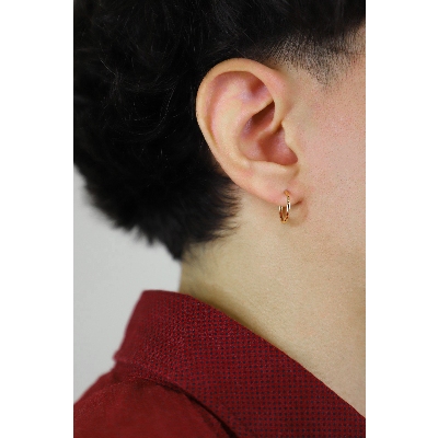 Orecchini a cerchio in oro giallo 18k, diametro circa 1.40 cm