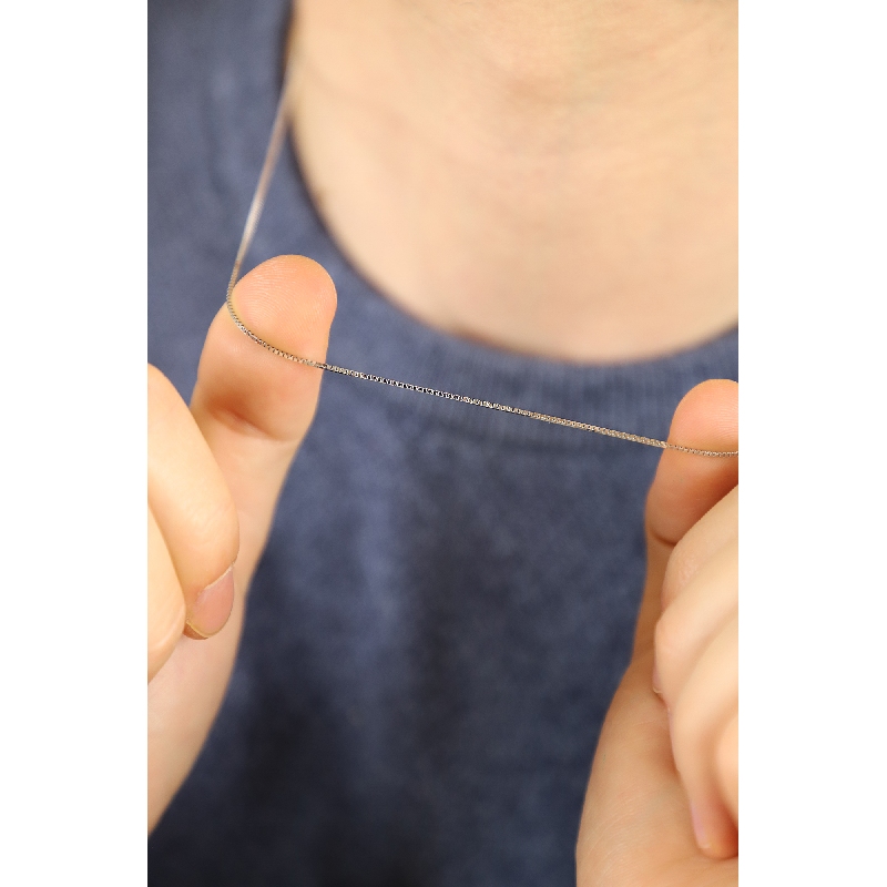 Catena veneziana in oro bianco 750, 50 cm