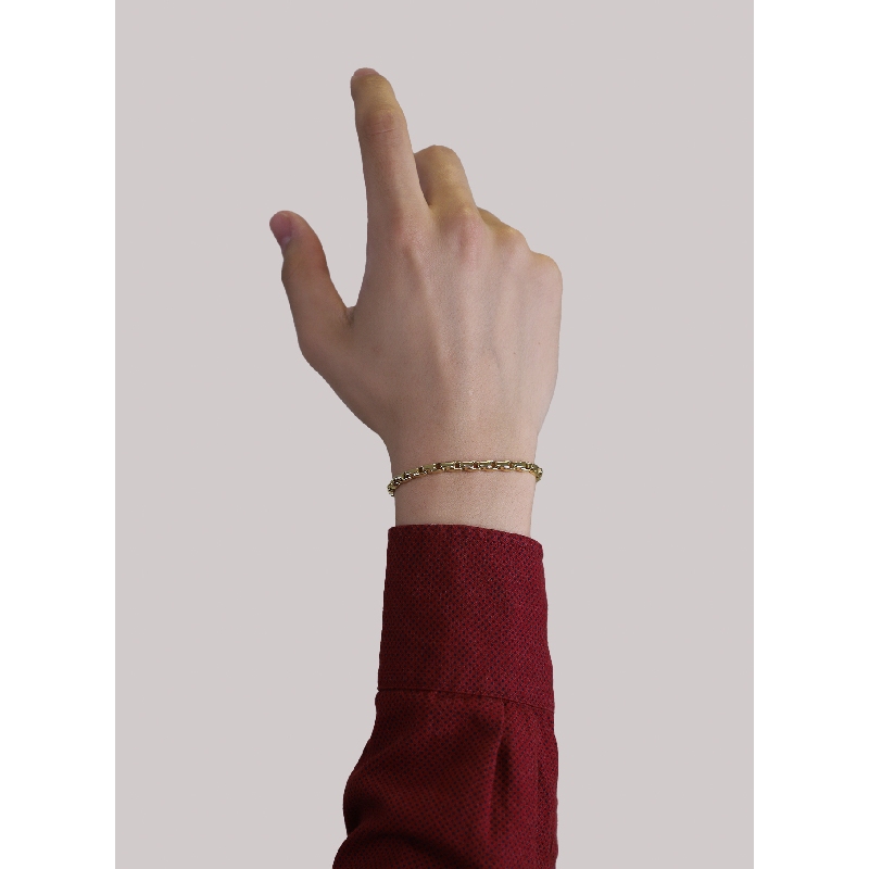 Bracciale in oro giallo 18k maglia a catena, cm 21.