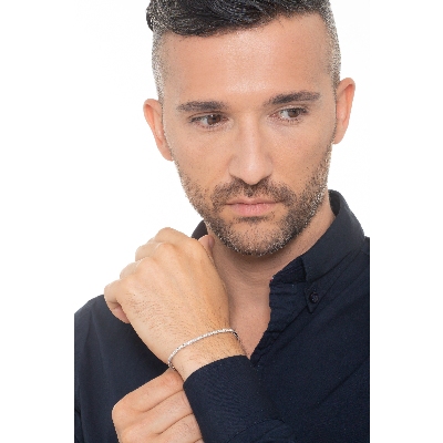 Bracciale Tennis in oro Bianco 18k con Diamanti, larghezza circa 2.40 mm