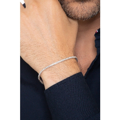 Bracciale Tennis in oro Bianco 18k con Diamanti, larghezza circa 2.40 mm