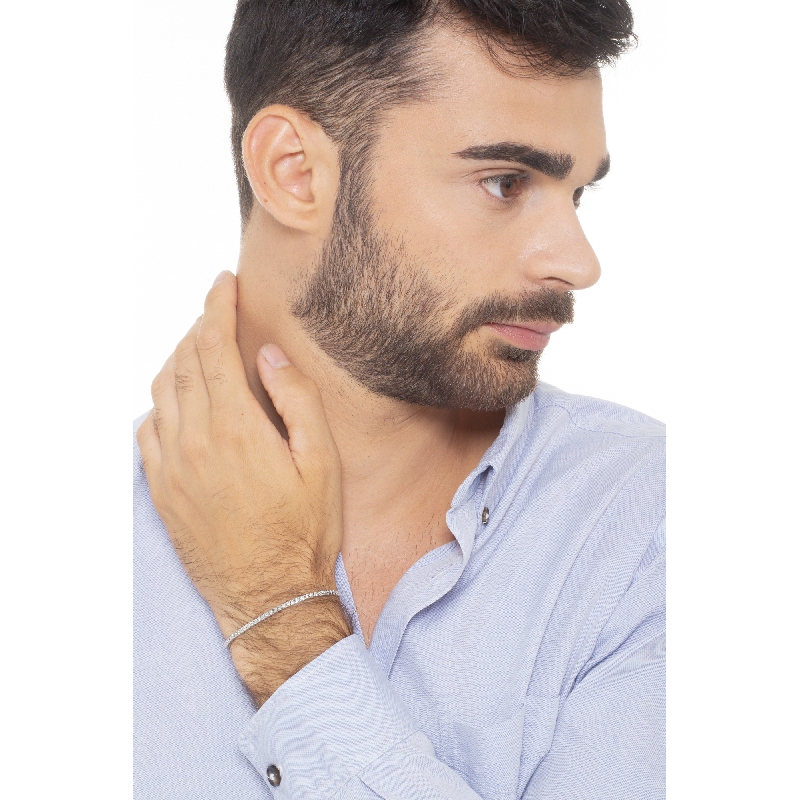 Bracciale Tennis lineare in oro Bianco 18k con diamanti. Larghezza maglia 2,40 mm