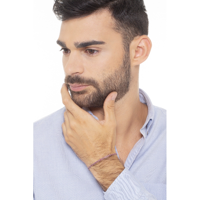 Square daw tennis bracelet with rubies