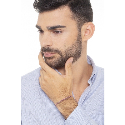 Square daw tennis bracelet with rubies