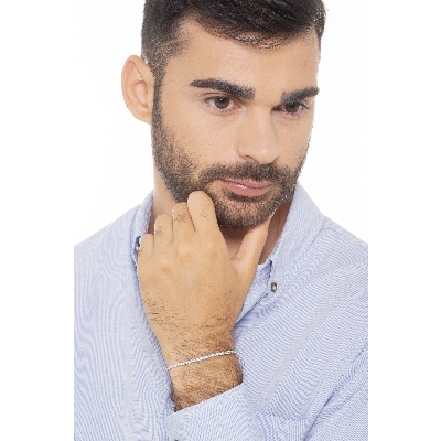 Bracciale Tennis quadro in oro Bianco 18k con Diamanti da 0,035 ct