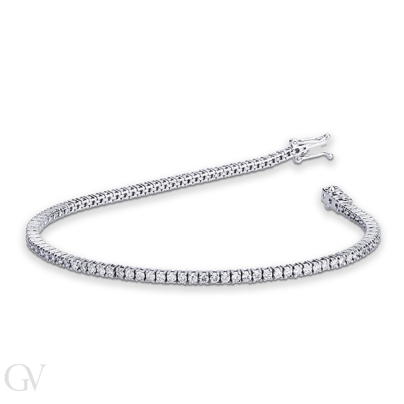 Bracciale Tennis in oro Bianco 18k con Diamanti