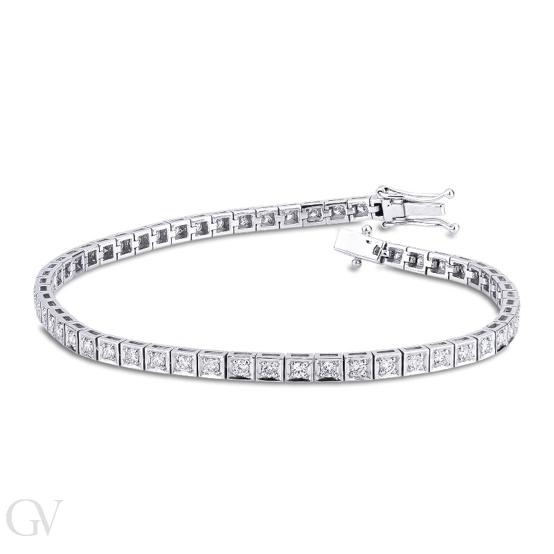 Bracciale Tennis in oro Bianco 18k con Diamanti