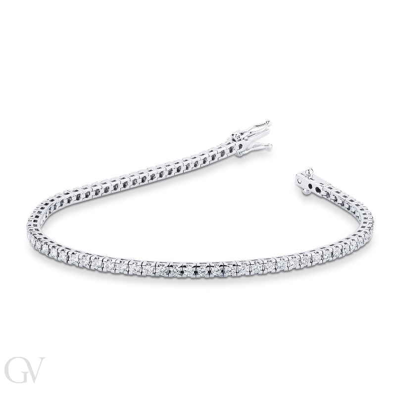 Bracciale Tennis in oro Bianco 18k con Diamanti