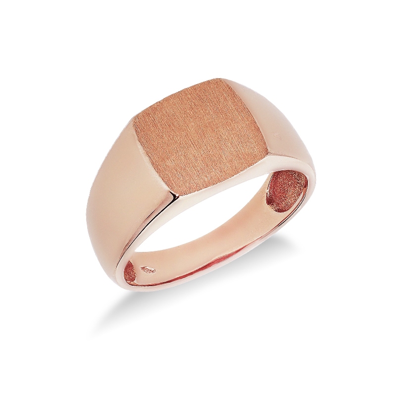 Anello chevalier uomo in oro rosa 18k