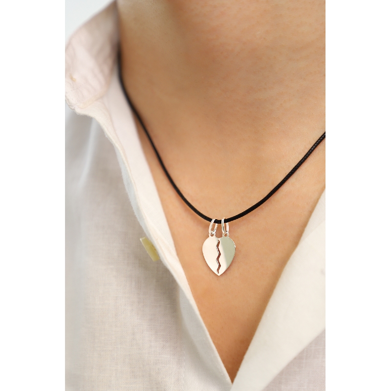 18k white gold, divisible heart pendant 