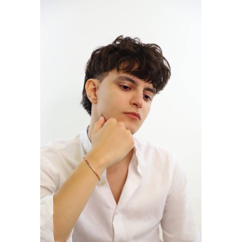 Bracciale con Zaffiri Rainbow Tennis Uomo Donna