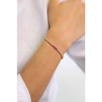 Bracciale con Zaffiri Rainbow Tennis Uomo Donna