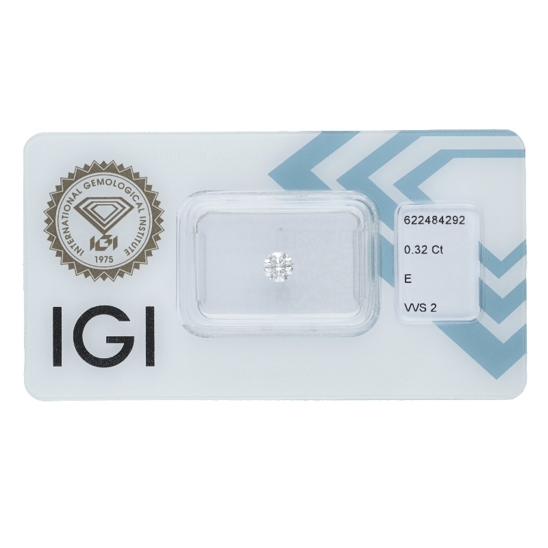 Diamante Certificato IGI   CT 0,32   E   VVS 2