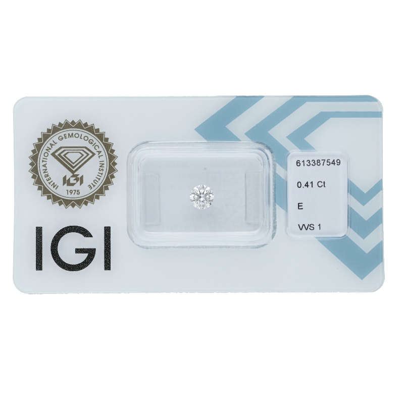 Diamante Certificato IGI   CT 0,41   E   VVS 1