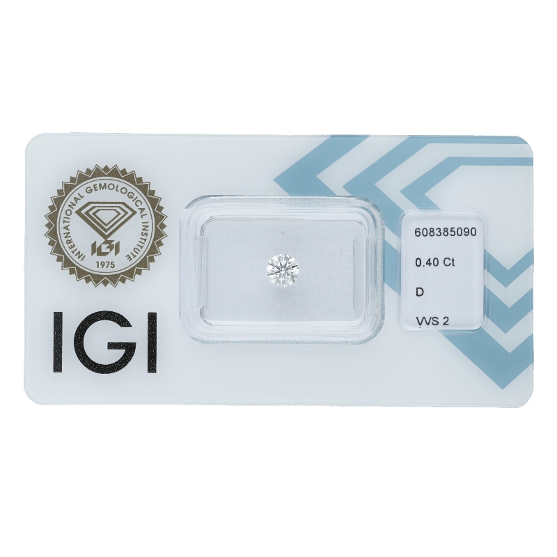 Diamante Certificato IGI   CT 0,40   D   VVS 2