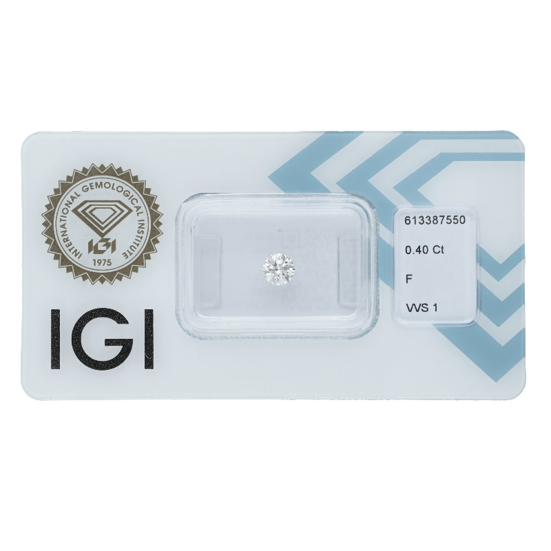 Diamante Certificato IGI   CT 0,40   F   VVS 1