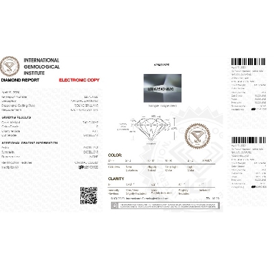 Diamante Certificato IGI   CT 0,41   F  VS 1