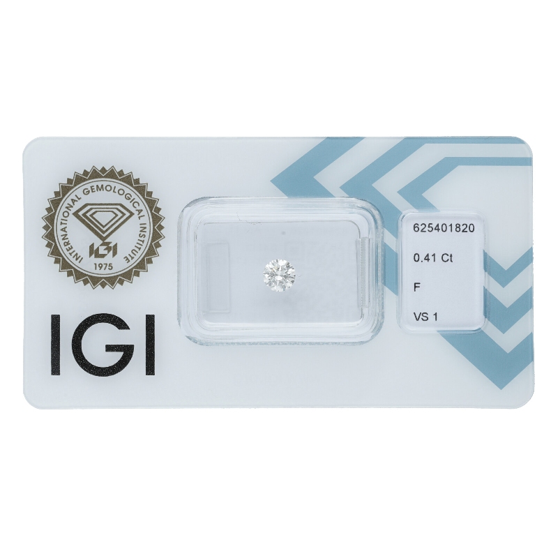 Diamante Certificato IGI   CT 0,41   F  VS 1