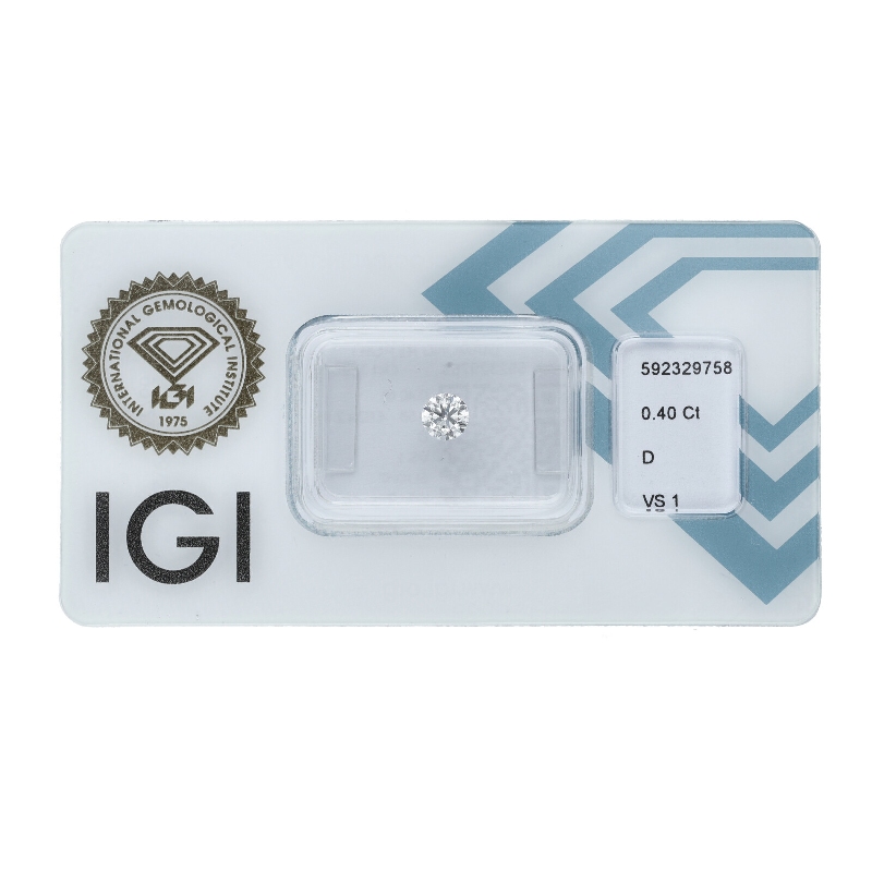 Diamante Certificato IGI   CT 0,40   D   VS 1