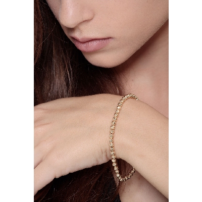 Bracciale in oro giallo 18k con palline godronate grandi