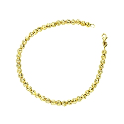 Bracciale in oro giallo 18k con palline godronate grandi