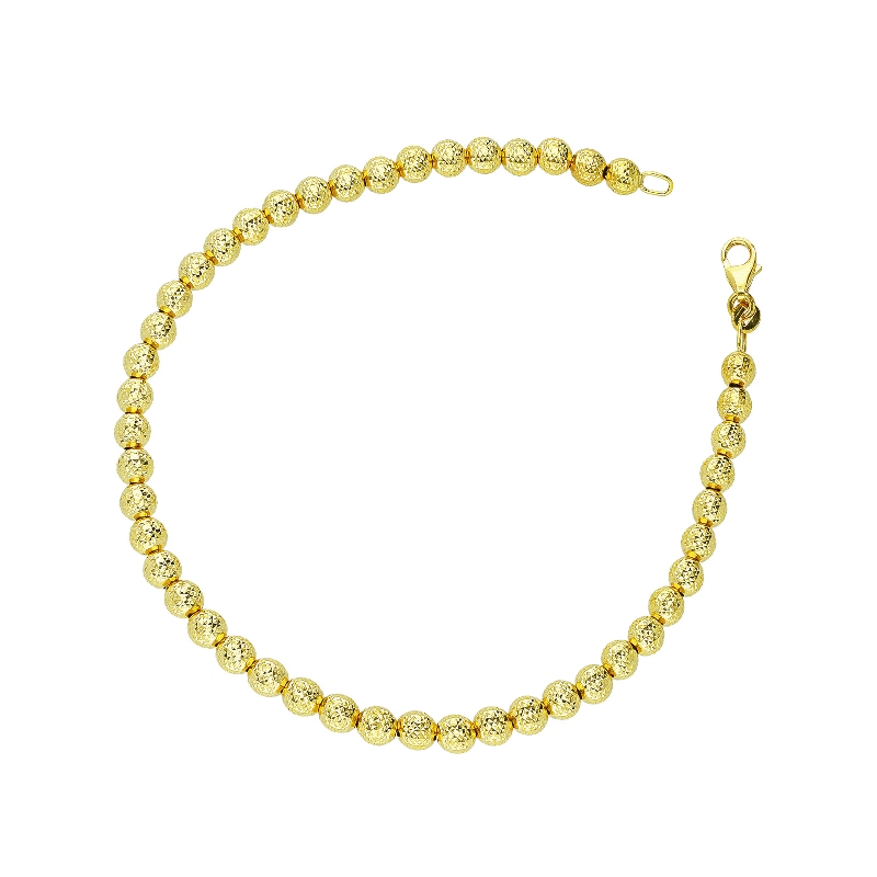 Bracciale in oro giallo 18k con palline godronate grandi