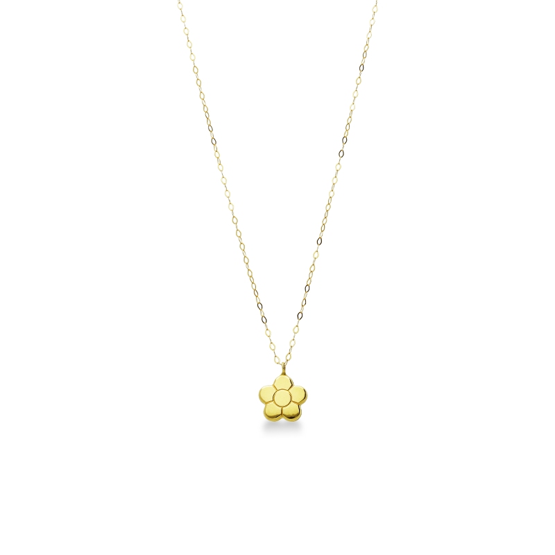 Collana con fiore in oro giallo 18k