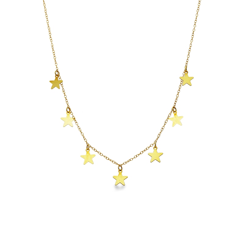 Collana in oro giallo 750 con stelline