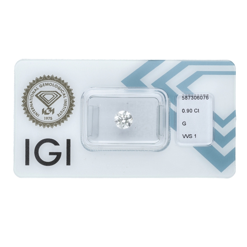 Diamante Certificato IGI   CT 0,90   G   VVS 1