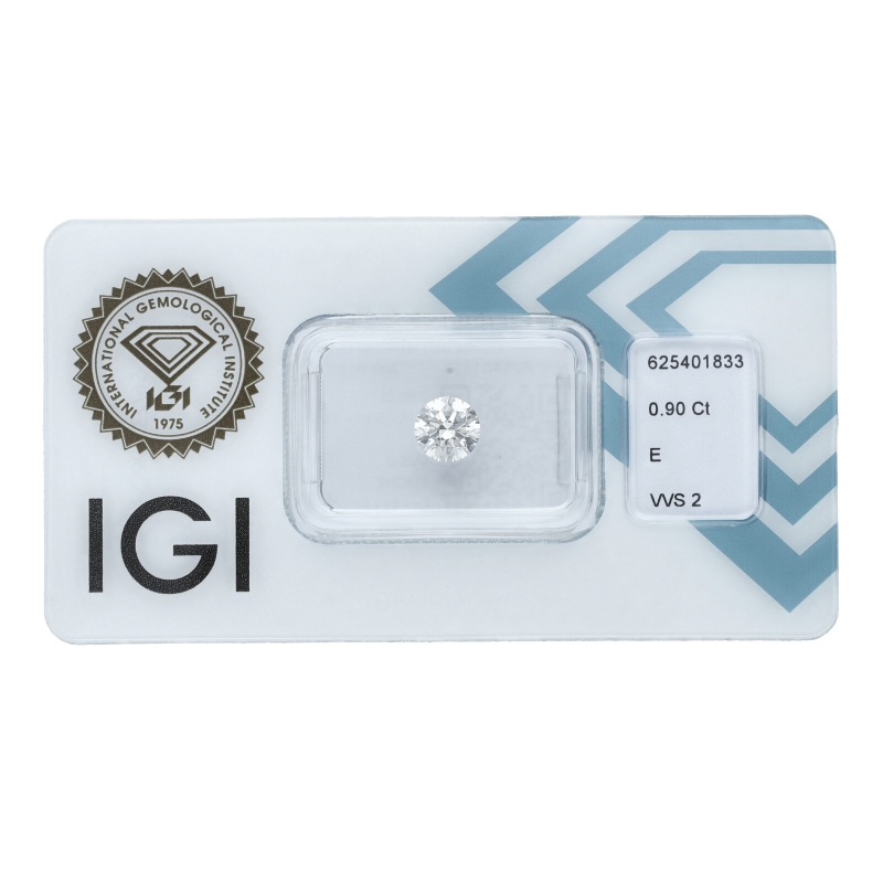 Diamante Certificato IGI   CT 0,90   E   VVS 2