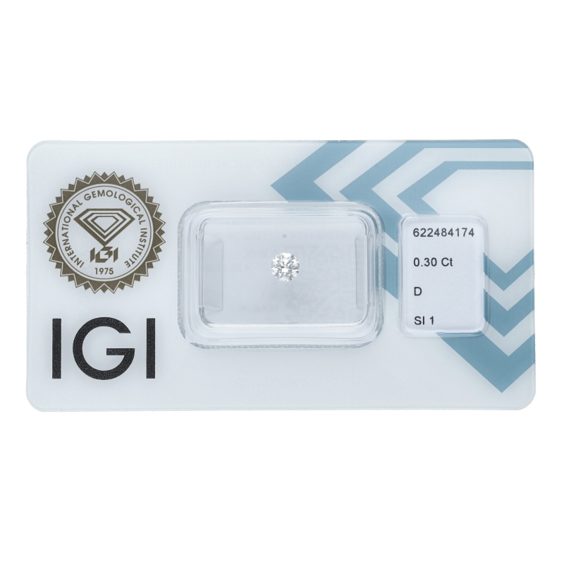 Diamante Certificato IGI   CT 0,30   D   SI 1