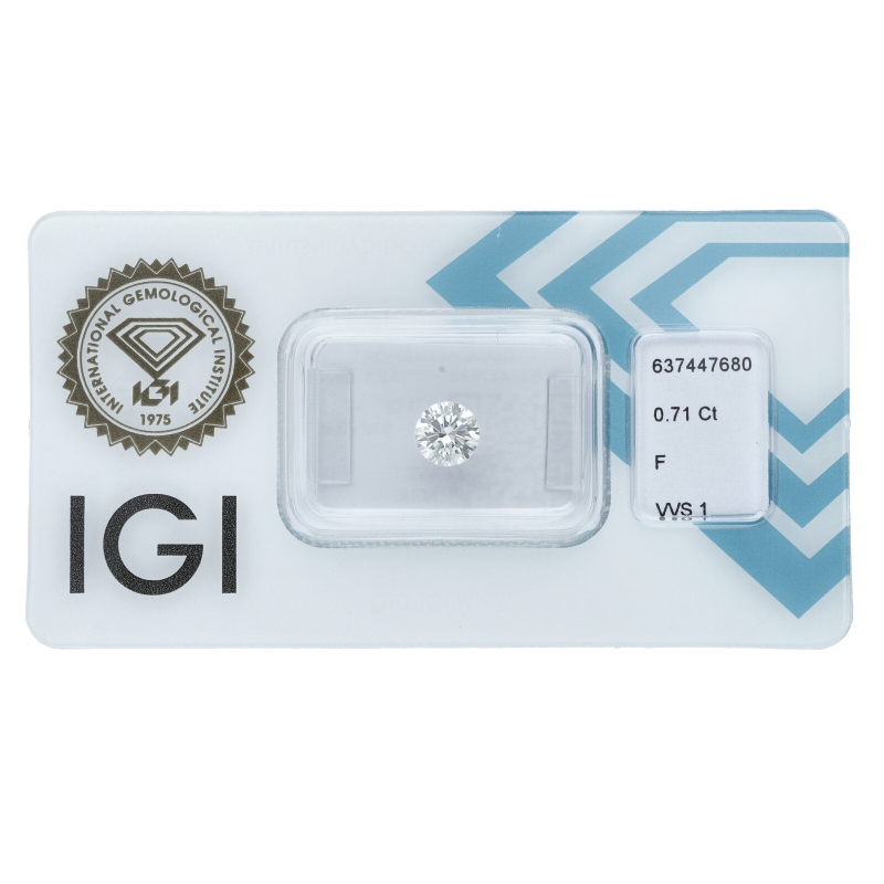 Diamante Certificato IGI   CT 0,71   F  VVS 1